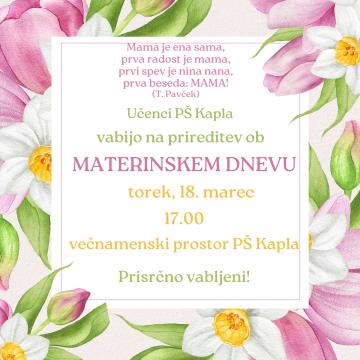 Vabilo PŠ Kapla
